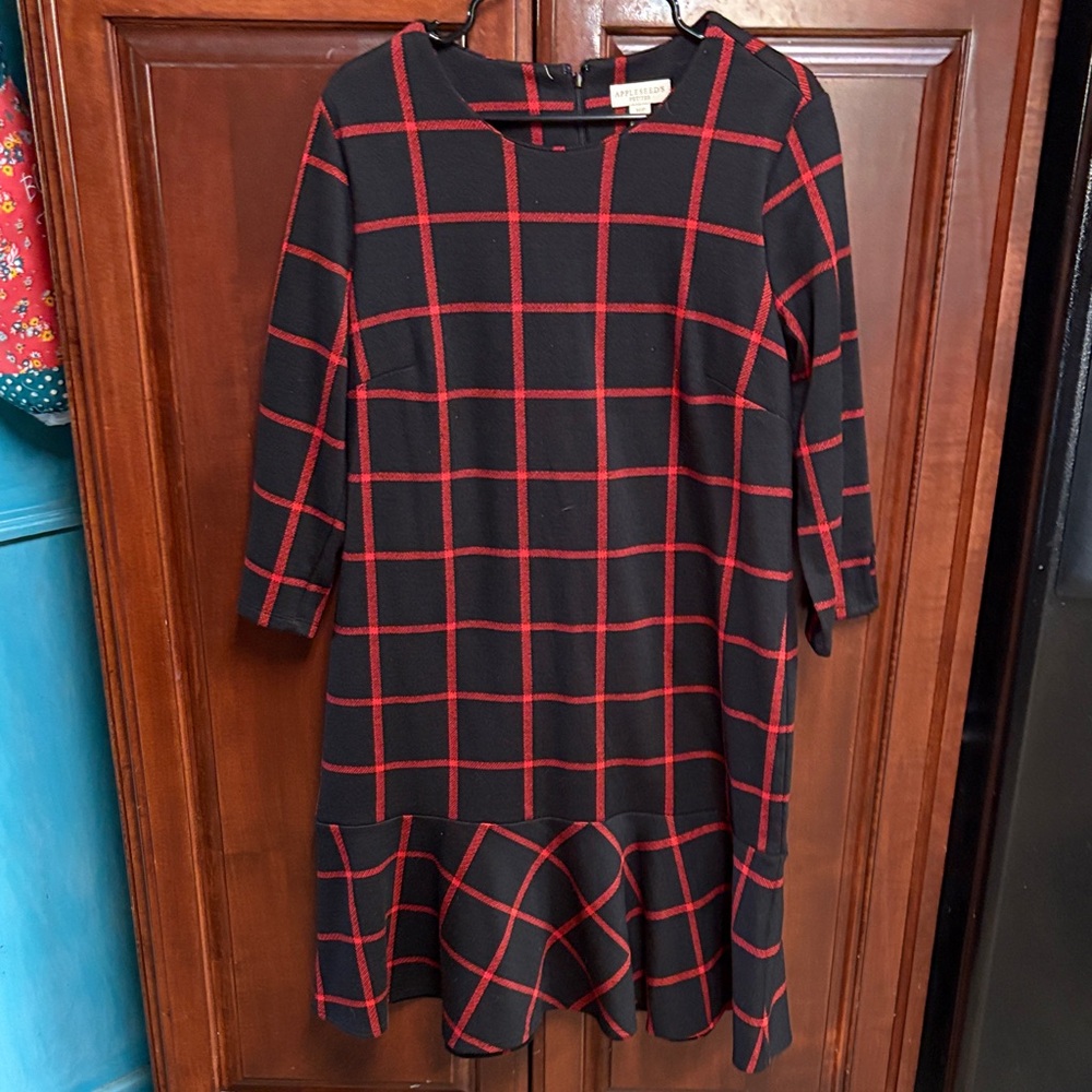 Appleseed's Black and Red Checkered Dress